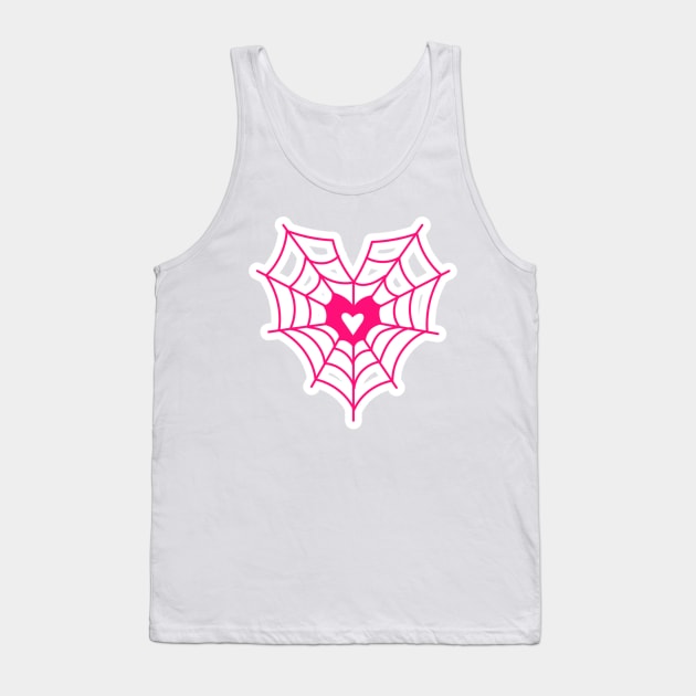 Pink Web Heart Tank Top by kyokyyosei